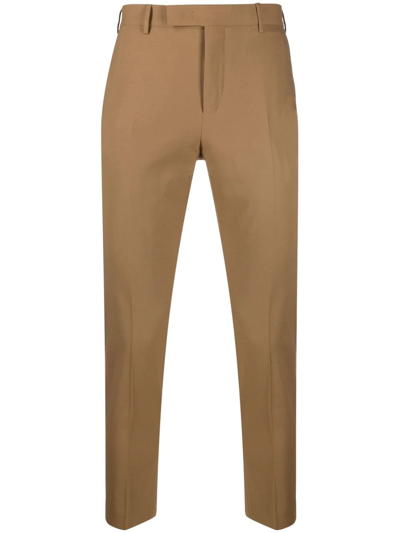 Pt Torino Mid-rise Slim-fit Chinos In Brown