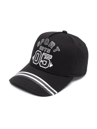 Dsquared2 Kids' Slogan-print Cap In Black