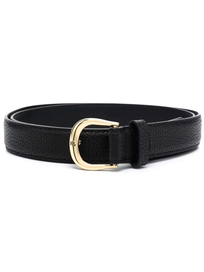 Lauren Ralph Lauren Charm-detail Leather Belt In Black
