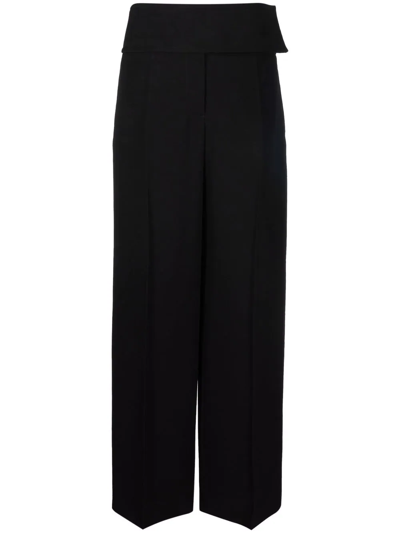 Jil Sander High-waisted Wide-leg Trousers In Brown