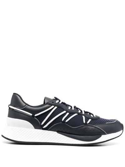 Z Zegna Panelled Low-top Sneakers In Blue