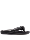 Rick Owens Fogachine Knotted Slip On Strap Sandal In Black