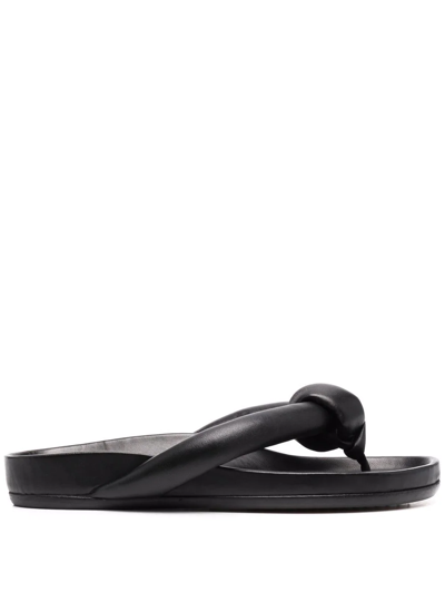 Rick Owens Padded Knot-detail Sandals In Black