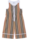 BURBERRY ICON STRIPE ZIPPED JUMPSUIT