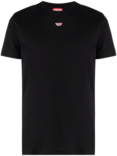 Diesel Logo-patch T-shirt In Black