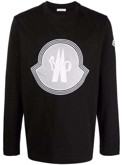 Moncler Black Logo Long Sleeve T-shirt