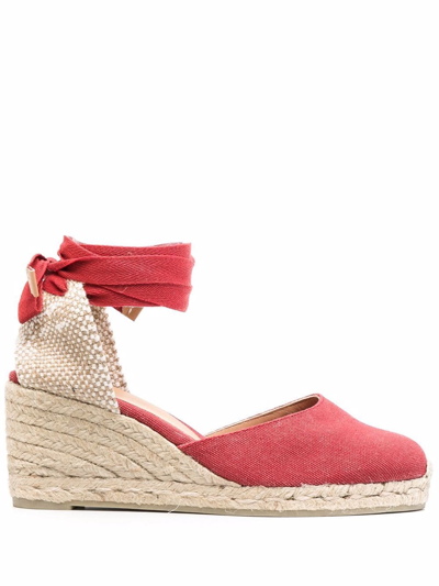 Castaã±er Wedge-heeled Espadrilles In Red