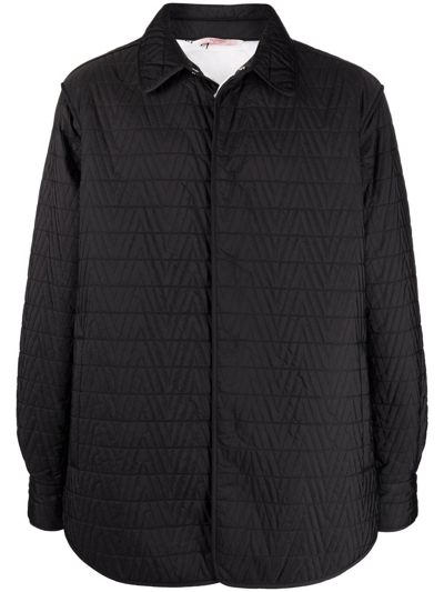 Valentino Quilted Overshirt - Atterley In Black