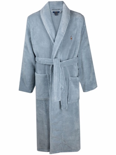 Polo Ralph Lauren Polo Pony Dressing Gown In Blue