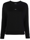 Apc Navy Asics Edition Stone Sweatshirt In Black