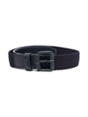 Emporio Armani Tonal-buckle Textured Belt In Blue