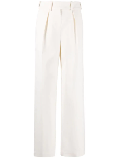 Alexandre Vauthier High-waisted Wide-leg Trousers In White