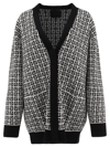 Givenchy Black & White Cashmere 4g Long Cardigan In Black  