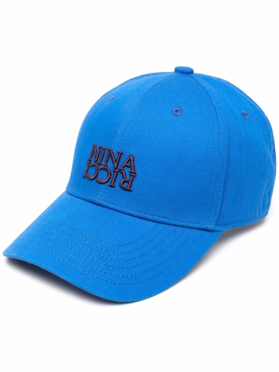 Nina Ricci Logo刺绣棒球帽 In Blue