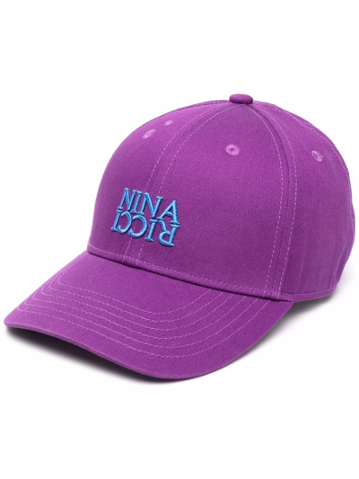 Nina Ricci Logo Embroidered Cap In Violett