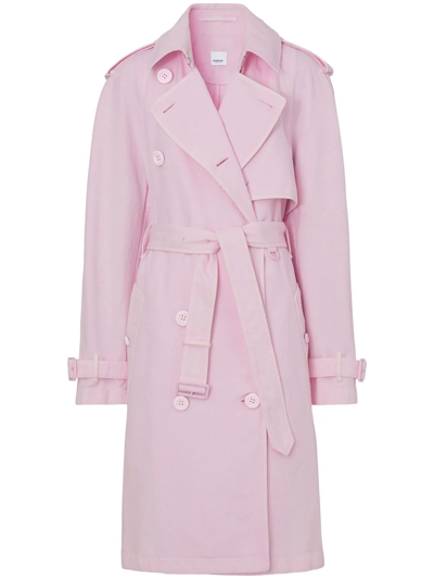 Burberry Classic Belted Trench Coat In Rosa