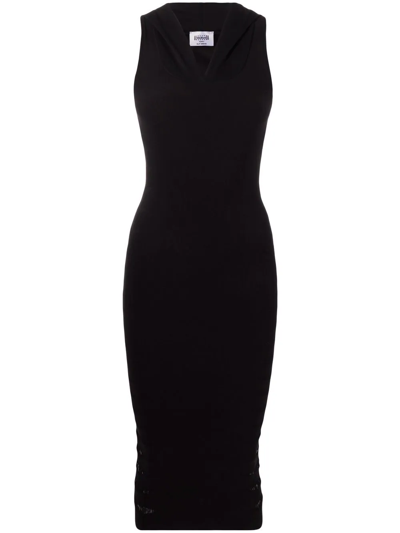 Wolford The Slit Cutout Midi Dress In Black