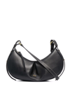 Yuzefi Bean Shoulder Bag In Black Leather In Schwarz