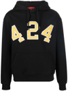 424 LOGO-PATCH COTTON HOODIE