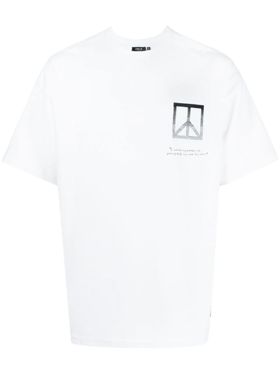 Five Cm Slogan-print Cotton T-shirt In Weiss