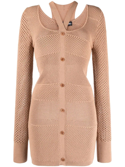 Andreädamo Knitted Midi Dress In Neutrals