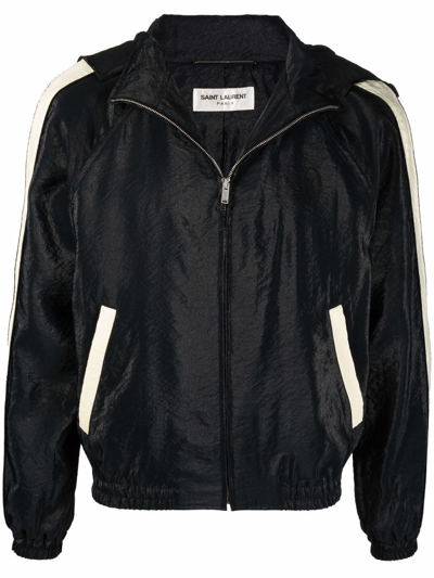 Saint Laurent Lightweight Zip-up Jacket In Schwarz