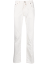 Jacob Cohen Mid-rise Straight-leg Chinos In Weiss