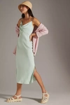 Anthropologie By  Elyse Bias Slip Dress In Mint