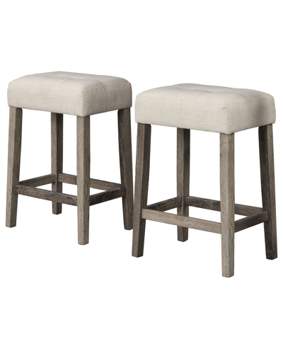 Best Master Furniture Yosef Counter Height Stools, Set Of 2 In Brown