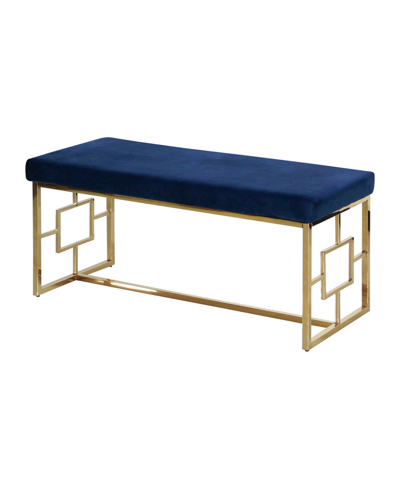 Best Master Furniture Louie Stainless Steel Bench In Blue