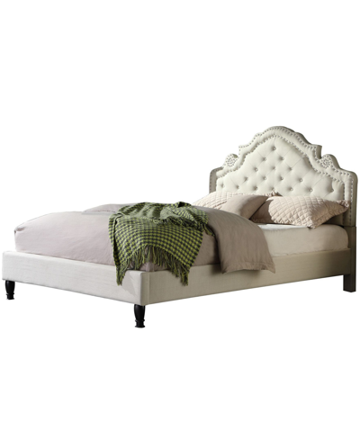Best Master Furniture Theresa Modern Tufted With Nailhead Trim Bed, California King In Beige