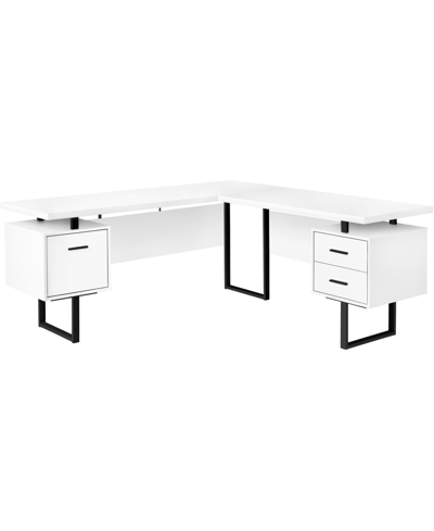 Monarch Specialties L-shaped Reversible Computer Desk, 71" X 71" In White