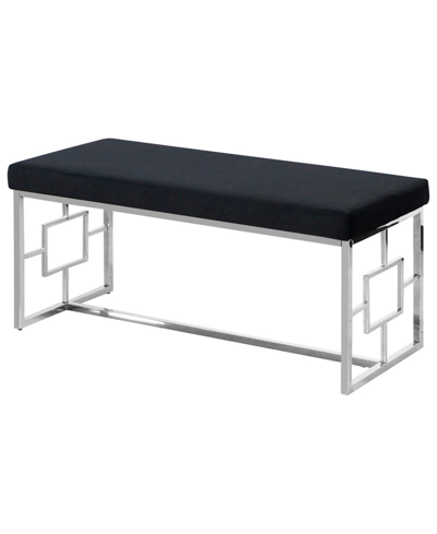 Best Master Furniture Louie Stainless Steel Bench In Black