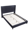 Best Master Furniture Valentina Piece Upholstered Linen Blend Wingback Platform Bed, California King In Black