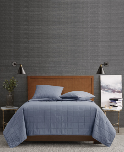 London Fog Solid Quilt Sets In Blue