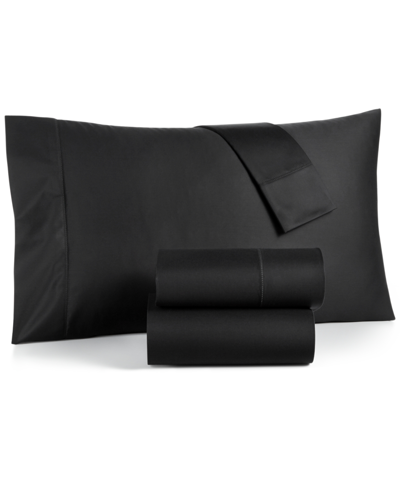 Charter Club Damask Solid 550 Thread Count 100% Cotton 4-pc. Sheet Set, Queen, Created For Macy's Bedding In Black