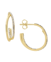 And Now This Crystal Double Row C-hoop Post Earrings In Gold-tone
