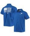 COLUMBIA MEN'S COLUMBIA PFG ROYAL KENTUCKY WILDCATS SLACK TIDE CAMP BUTTON-UP SHIRT