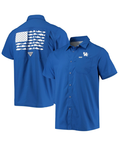 Columbia Men's  Pfg Royal Kentucky Wildcats Slack Tide Camp Button-up Shirt