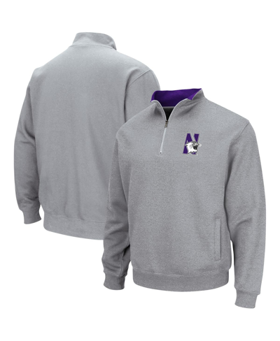 Colosseum Men's  Heathered Gray Northwestern Wildcats Tortugas Team Logo Quarter-zip Jacket
