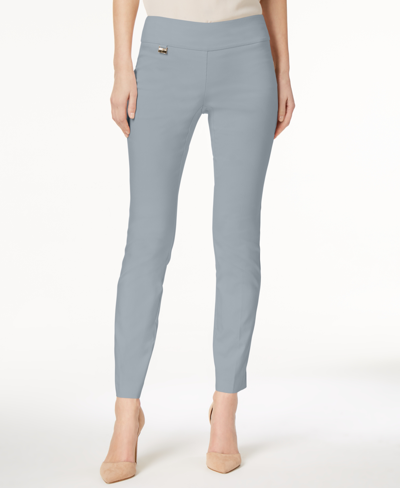 Alfani Petite Tummy-control Pull-on Skinny Pants, Petite & Petite Short, Created For Macy's In Lightest Grey