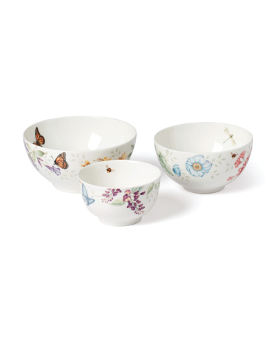 Lenox Butterfly Meadow 3-piece Bowl Set In Multi And White