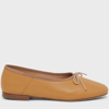 Mansur Gavriel Square-toe Leather Ballerina Shoes In Caramel