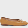 Mansur Gavriel Square-toe Leather Ballerina Shoes In Caramel