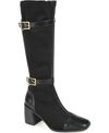 Journee Collection Womens Gaibree Stacked Heel Knee High Boots In Black