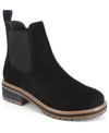 Kensie Kerman Lug Boot In Black Microfiber