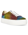 Betsey Johnson Little Girls Sidny Rhinestone Sneakers In Rainbow