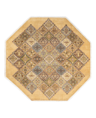 Adorn Hand Woven Rugs Mogul M152156 7'1" X 7'1" Octagon Area Rug In Yellow