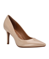 Calvin Klein Gayle Womens Leather Pointed Toe Heels In Cloud