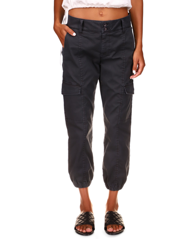 Sanctuary Rebel Crop Stretch Cotton Pants In Black